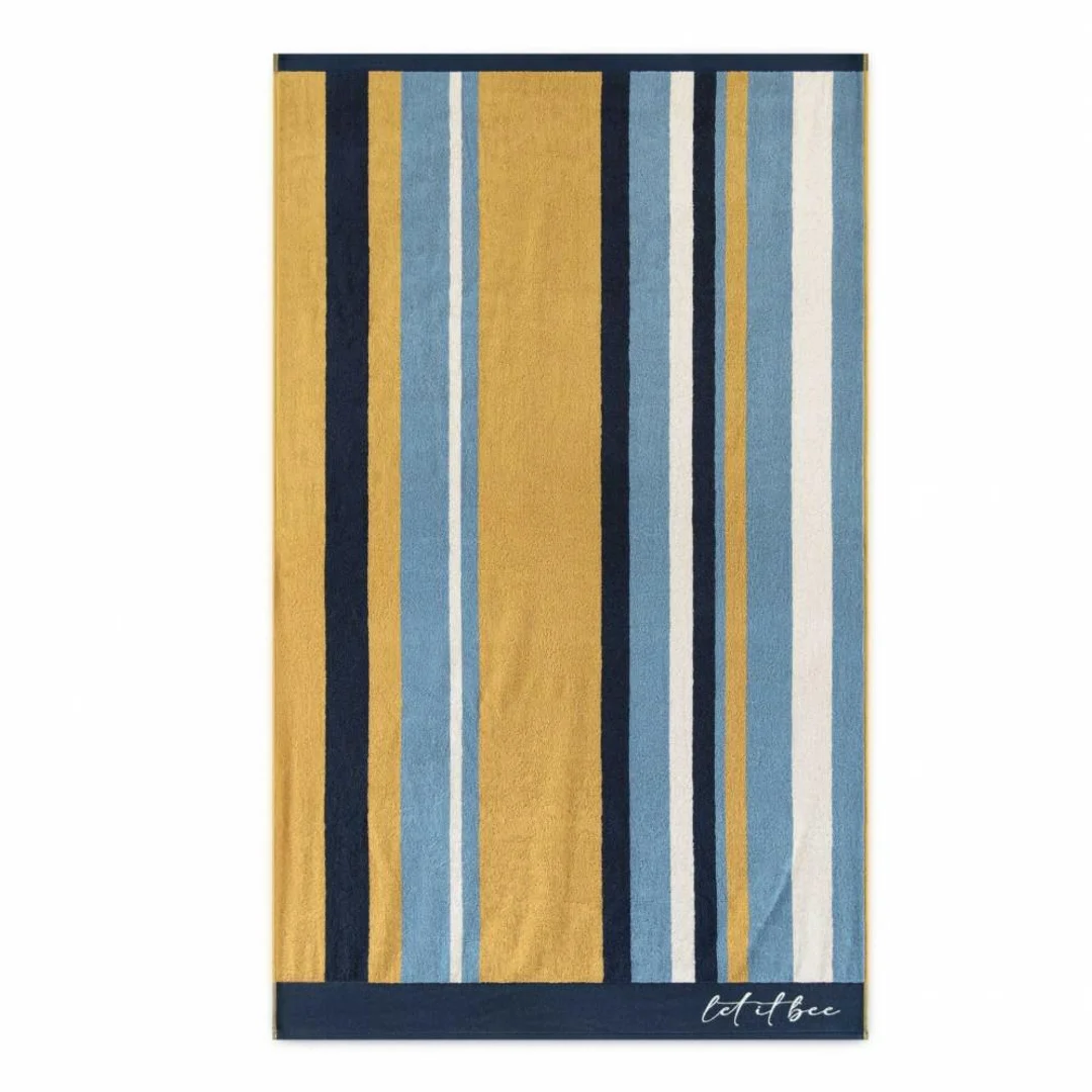 Ręcznik plażowy 100x160 Let it Bee Rainbow niebieski midowy 380g/m2 Zwoltex