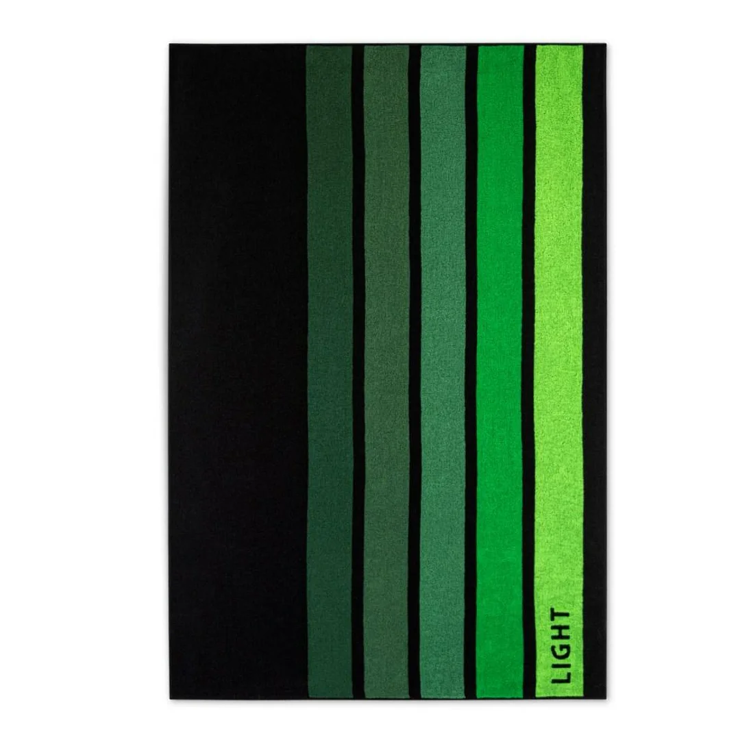 Ręcznik plażowy 100x160 Light zielony czarny pasy frotte 380 g/m2 8881/3
