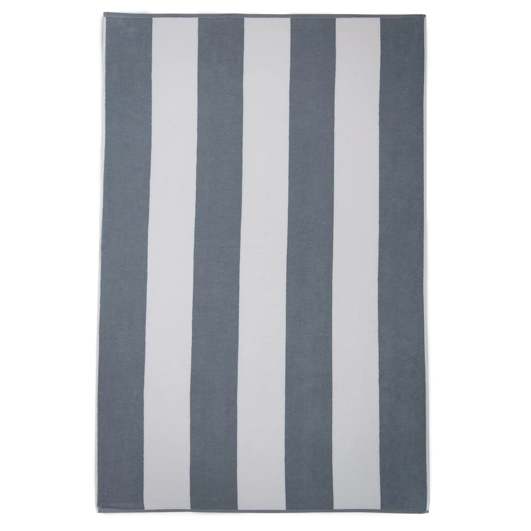 Ręcznik plażowy 100x160 Neon 7954/7 szary szerokie pasy 380 g/m2 Zwoltex