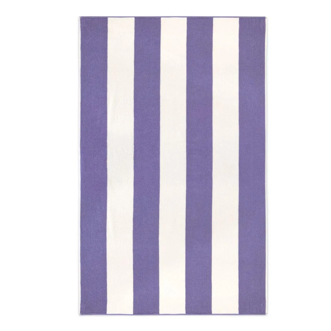 Ręcznik plażowy 100x160 Neon fioletowy biały pasy frotte 380 g/m2 7954/11