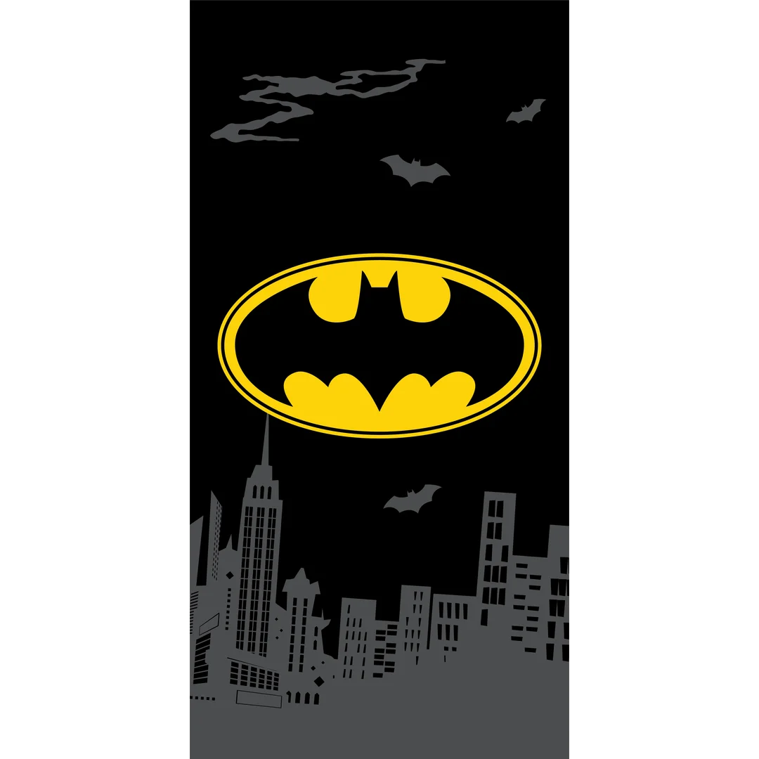 Ręcznik plażowy 70x140 Batman The Emblem czarny żółty bawełniany JF24