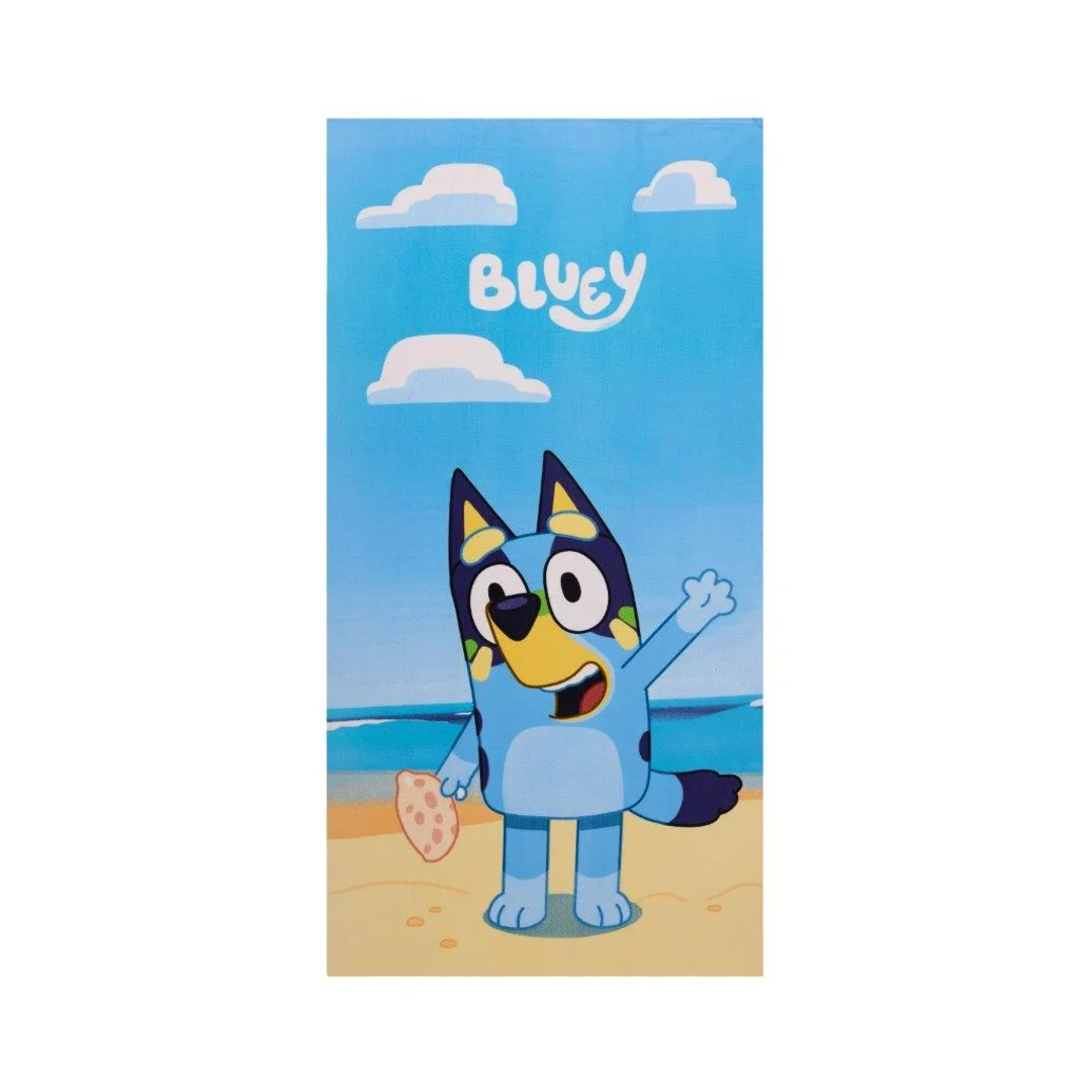 Ręcznik plażowy 70x140 BLUEY piesek niebieski z mikrofibry