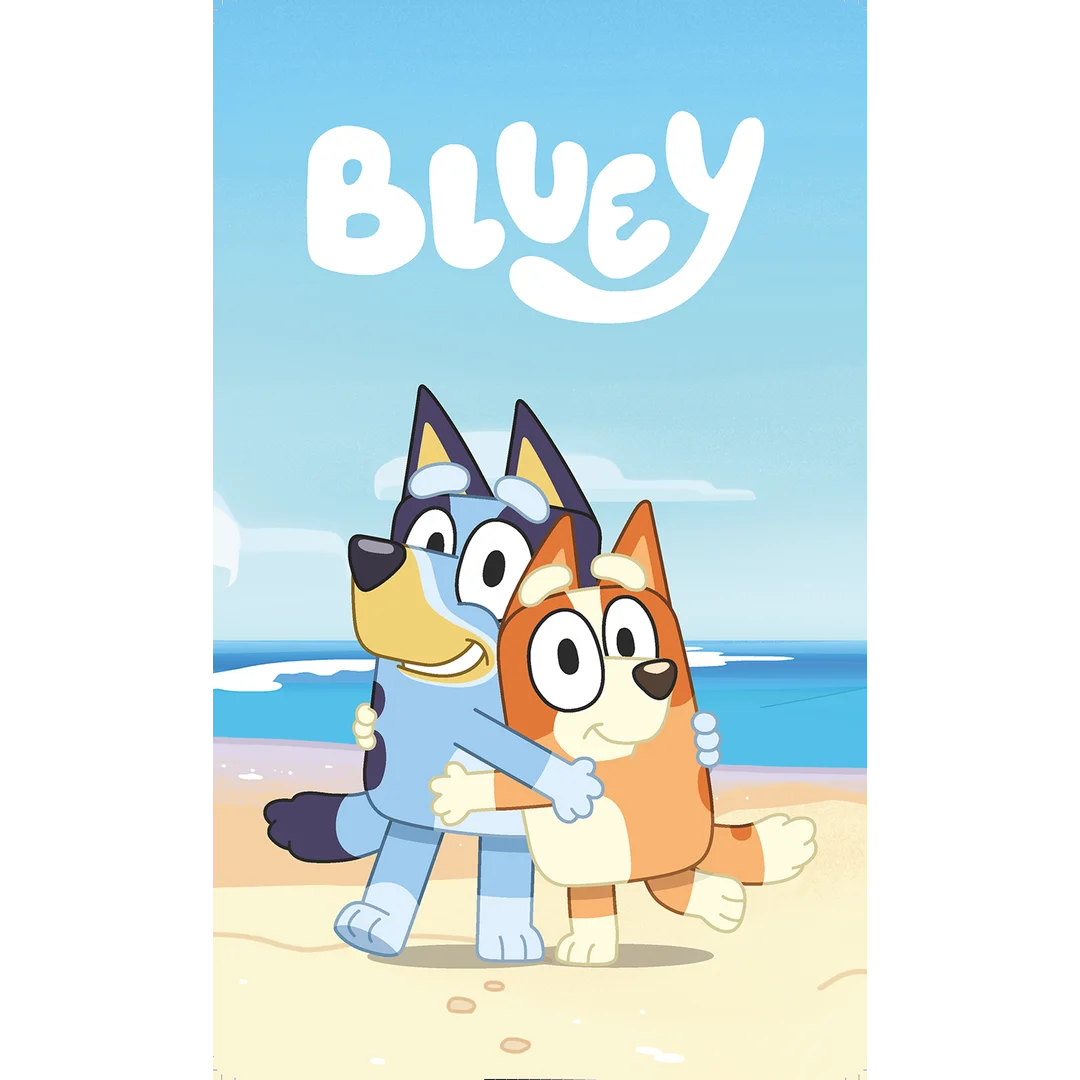 Ręcznik plażowy 70x140 Bluey pieski niebieski Kids25