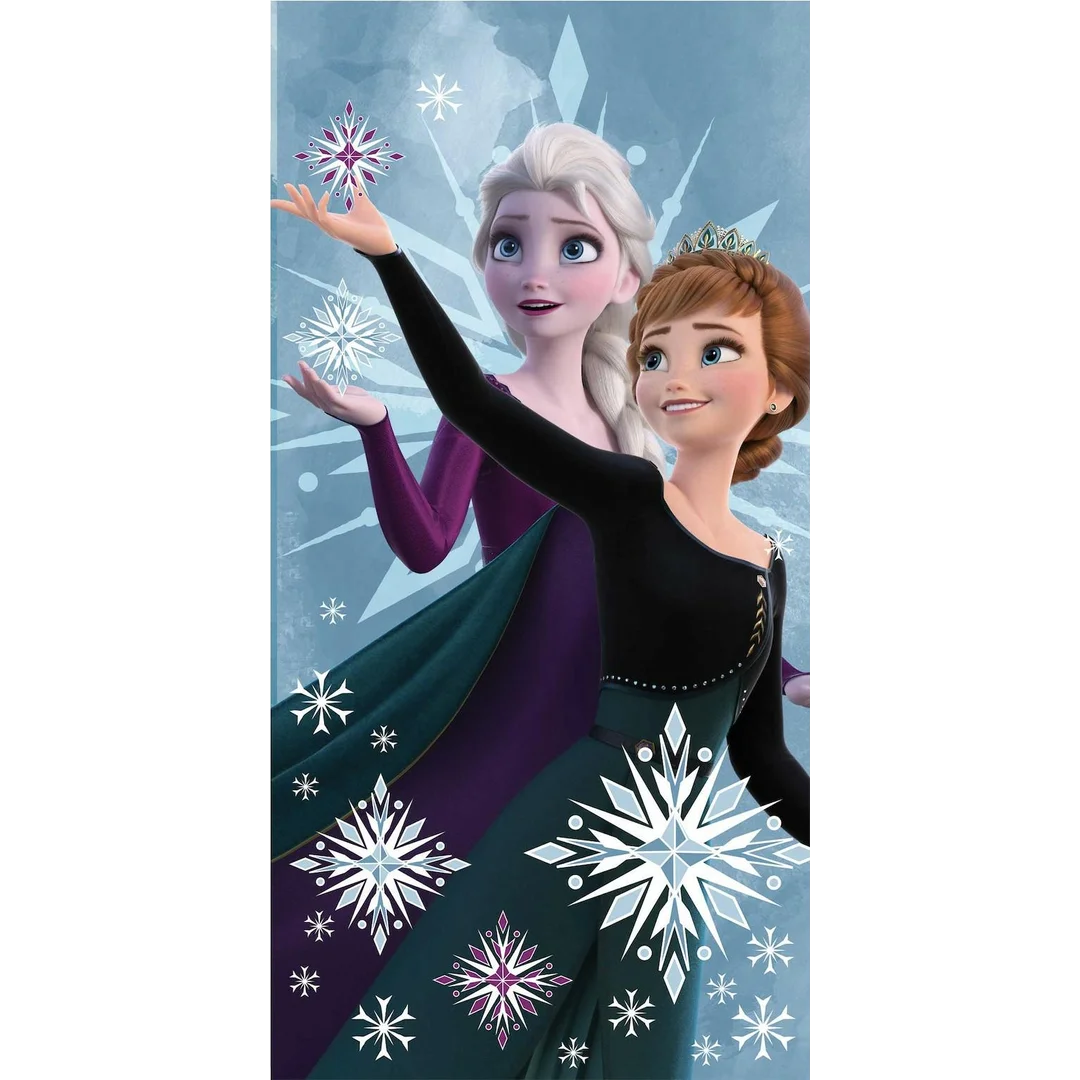 Ręcznik plażowy 70x140 Frozen 2 Anna i Elza niebieski bawełniany August 23
