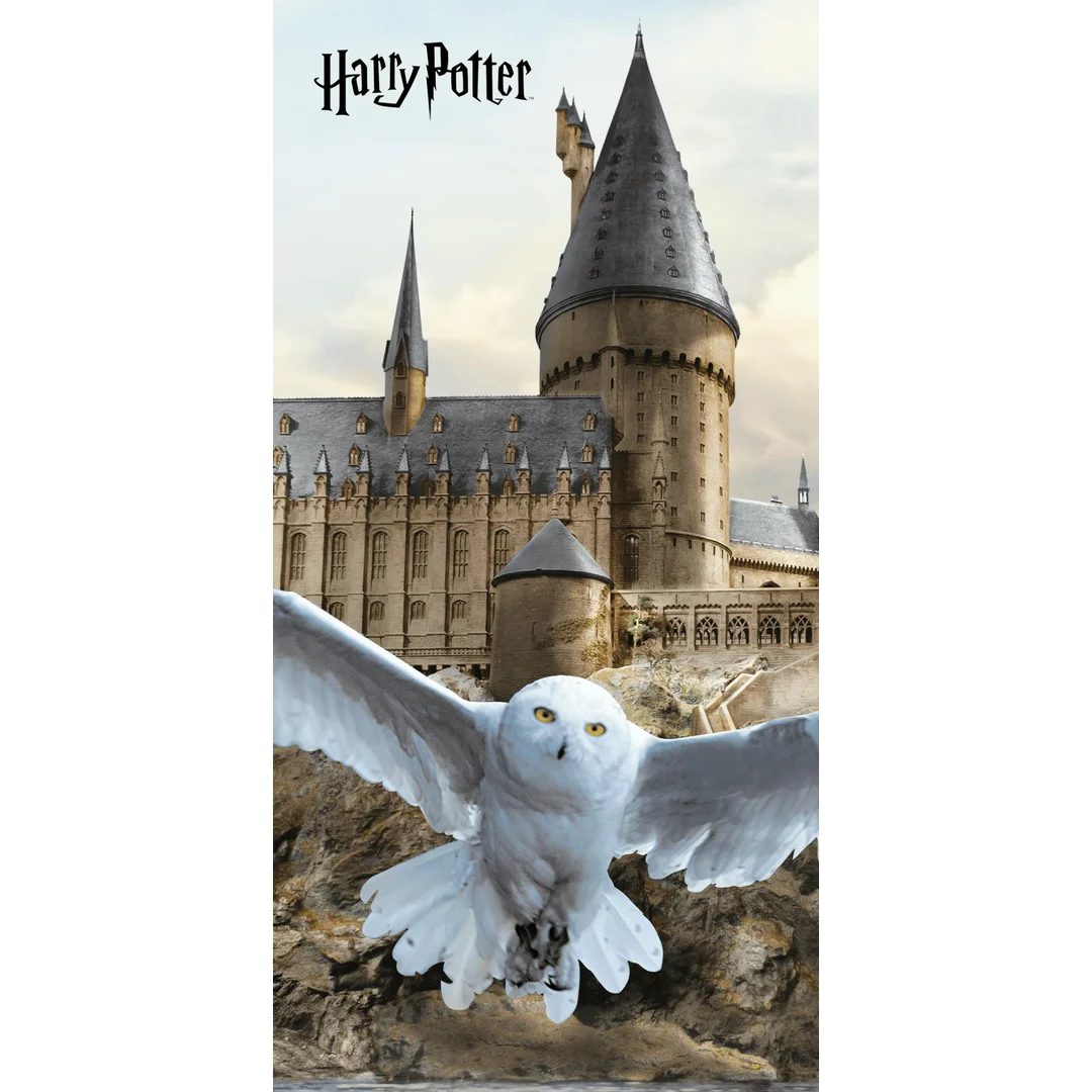 Ręcznik plażowy 70x140 Harry Potter Hedwig beżowy bawełniany JF24