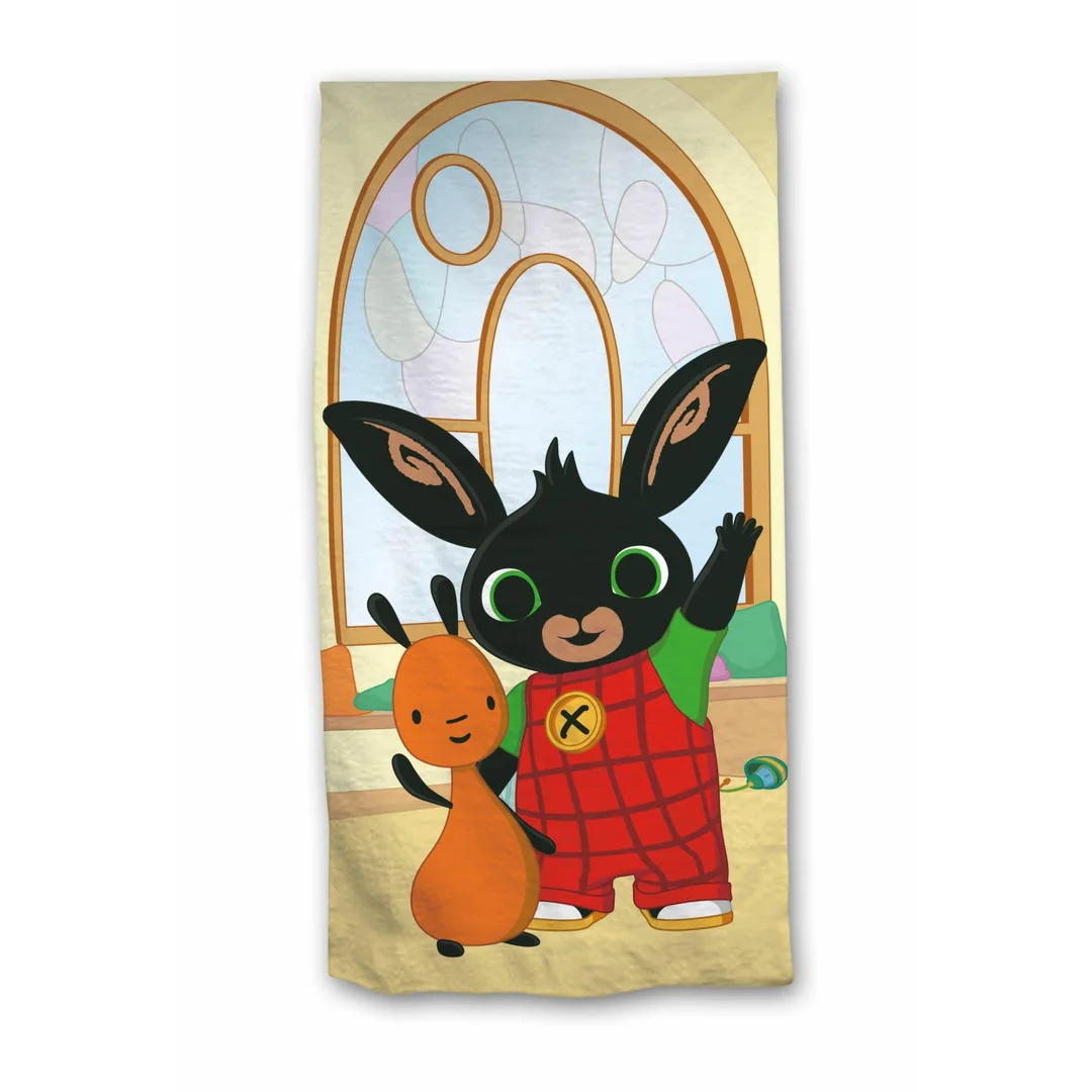 Ręcznik plażowy 70x140 Królik Bing Hoppit beżowy kolorowy Kids25