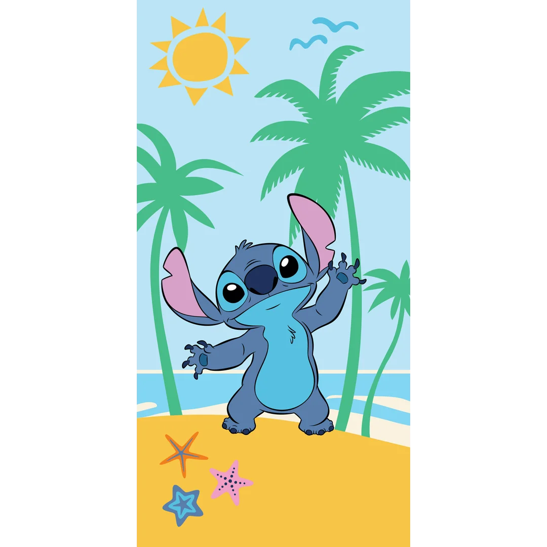 Ręcznik plażowy 70x140 Lilo and Stitch A błękitny bawełniany Halantex