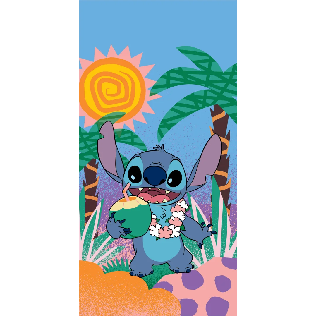 Ręcznik plażowy 70x140 Lilo and Stitch C niebieski bawełniany Halantex