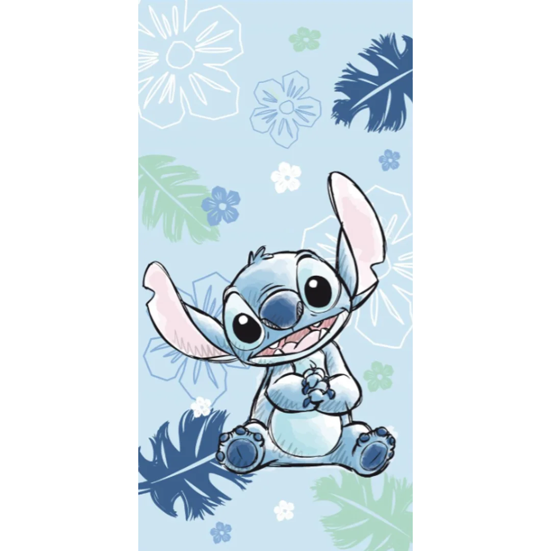 Ręcznik plażowy 70x140 Lilo and Stitch Ohana Blue niebieski dziecięcy bawełniany Kids25