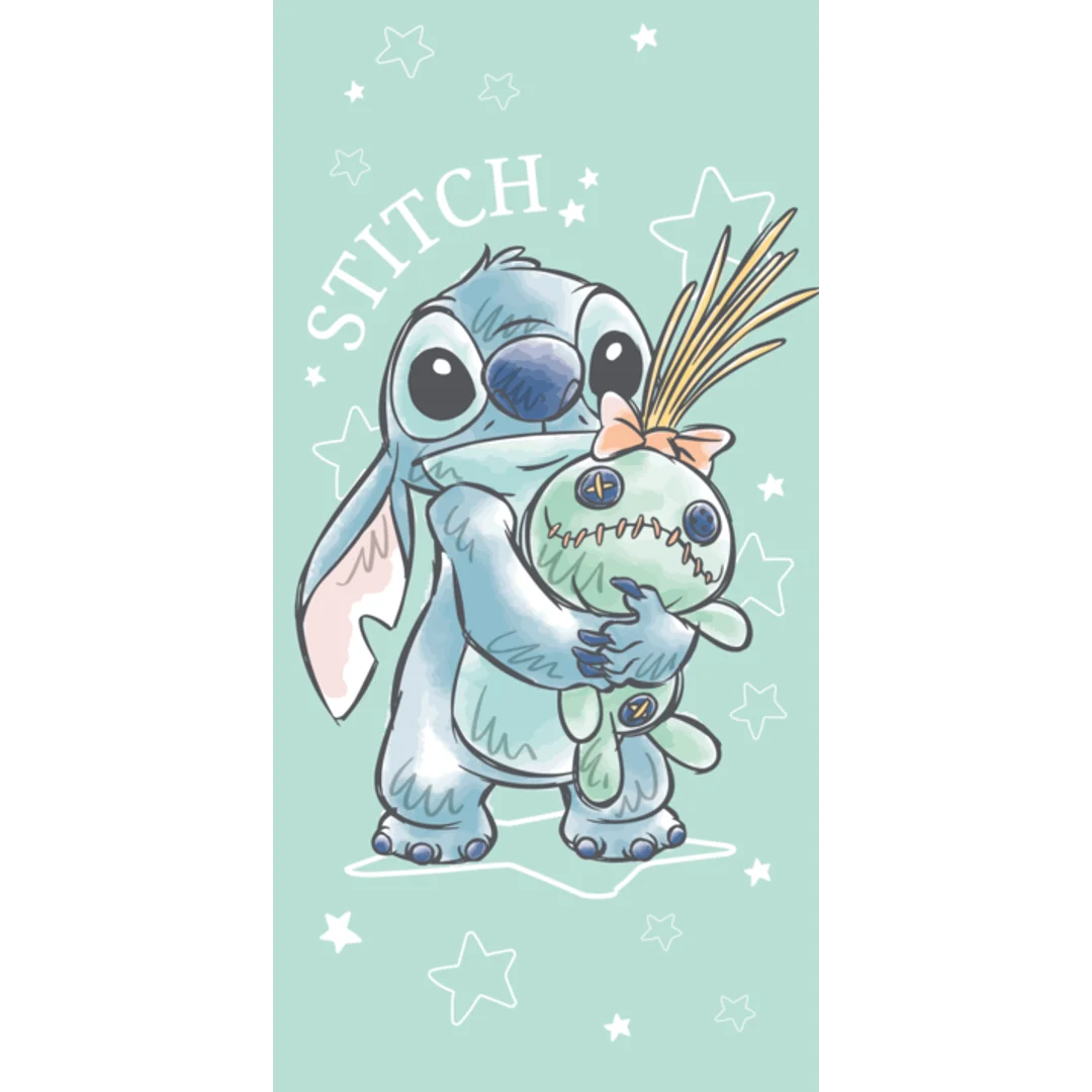 Ręcznik plażowy 70x140 Lilo and Stitch przyjaciele miętowy dziecięcy bawełniany Kids25