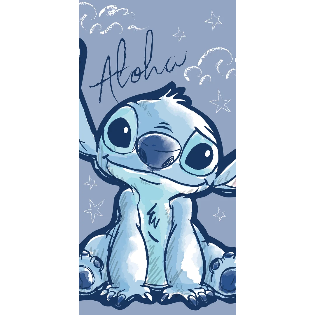 Ręcznik plażowy 70x140 Lilo i Stitch Aloha niebieski bawełniany JF24