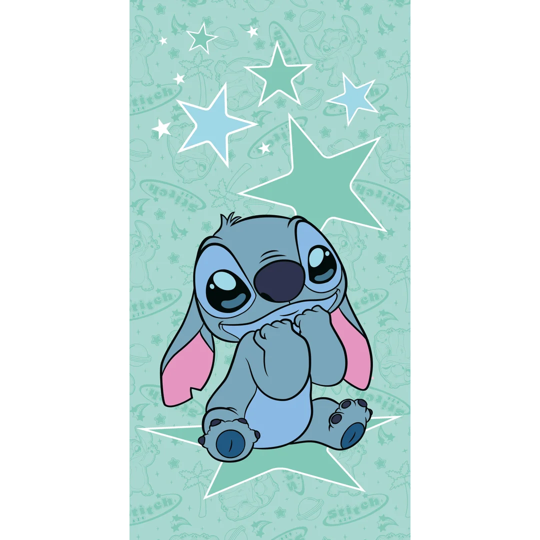 Ręcznik plażowy 70x140 Lilo i Stitch Starstitch miętowy bawełniany JF24