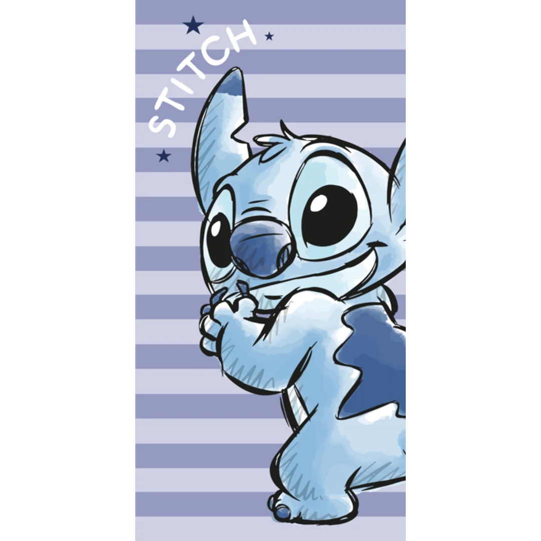 Ręcznik plażowy 70x140 Lilo i Stitch Stripes fioetowy szybkoschnący