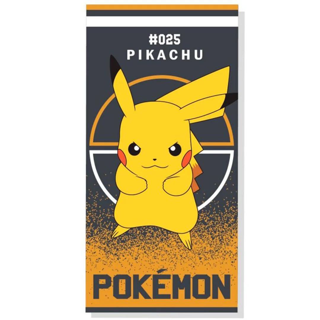Ręcznik plażowy 70x140 Pokemon żółty szary bawełniany 320g/m2 S24