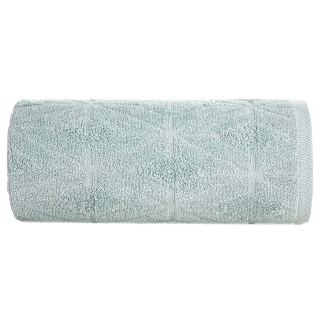 Ręcznik Sendi 50x90 07 miętowy w tkany geometryczny wzór 500 g/m2 Eurofirany