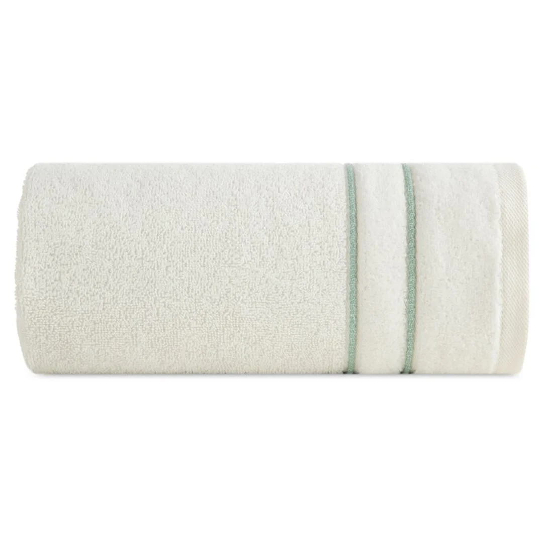 Ręcznik Sibel 50x90 01 kremowy z ozdobną bordiurą 500 g/m2 frotte Eurofirany