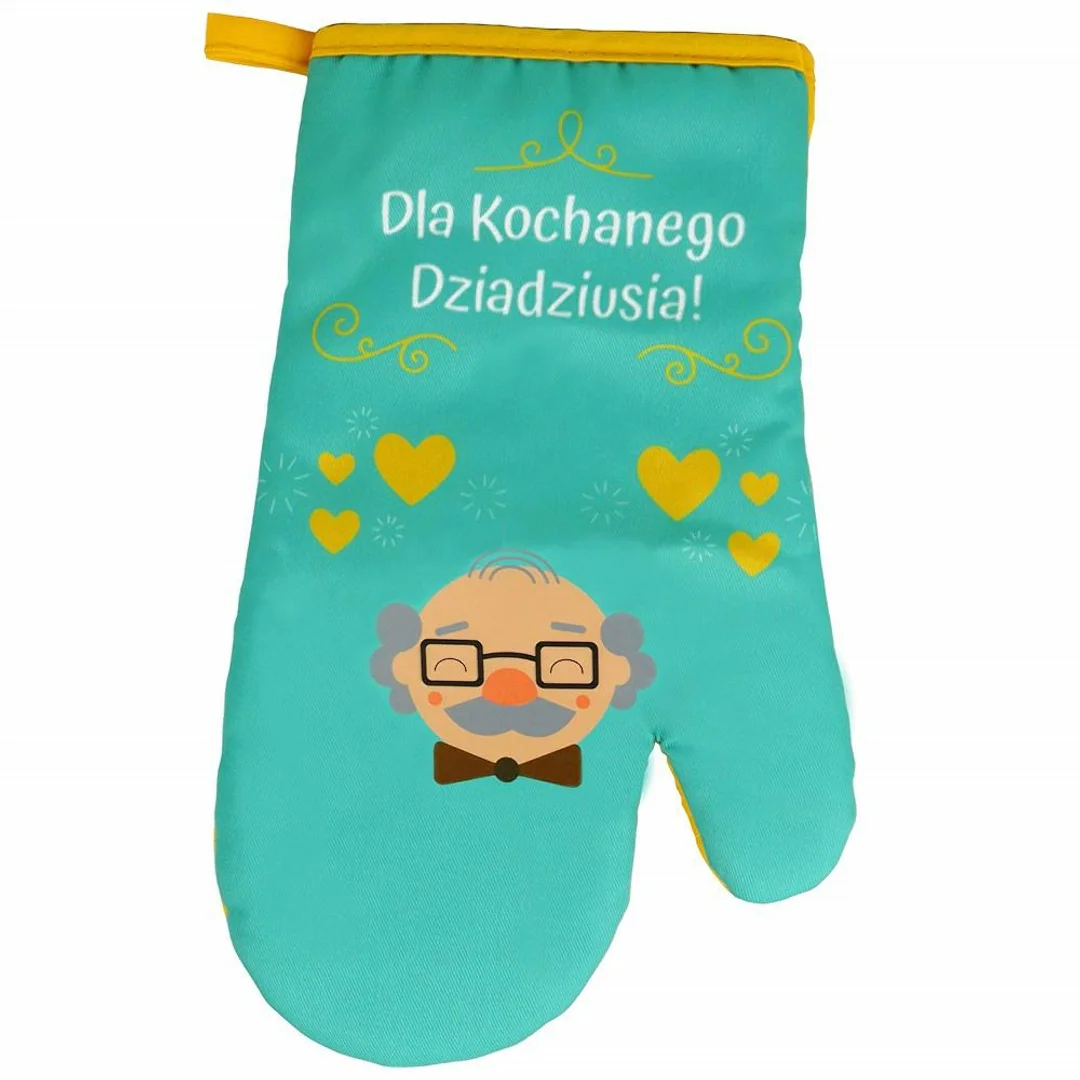 Rękawica kuchenna 17x28 turkusowa Dla Kochanego Dziadziusia