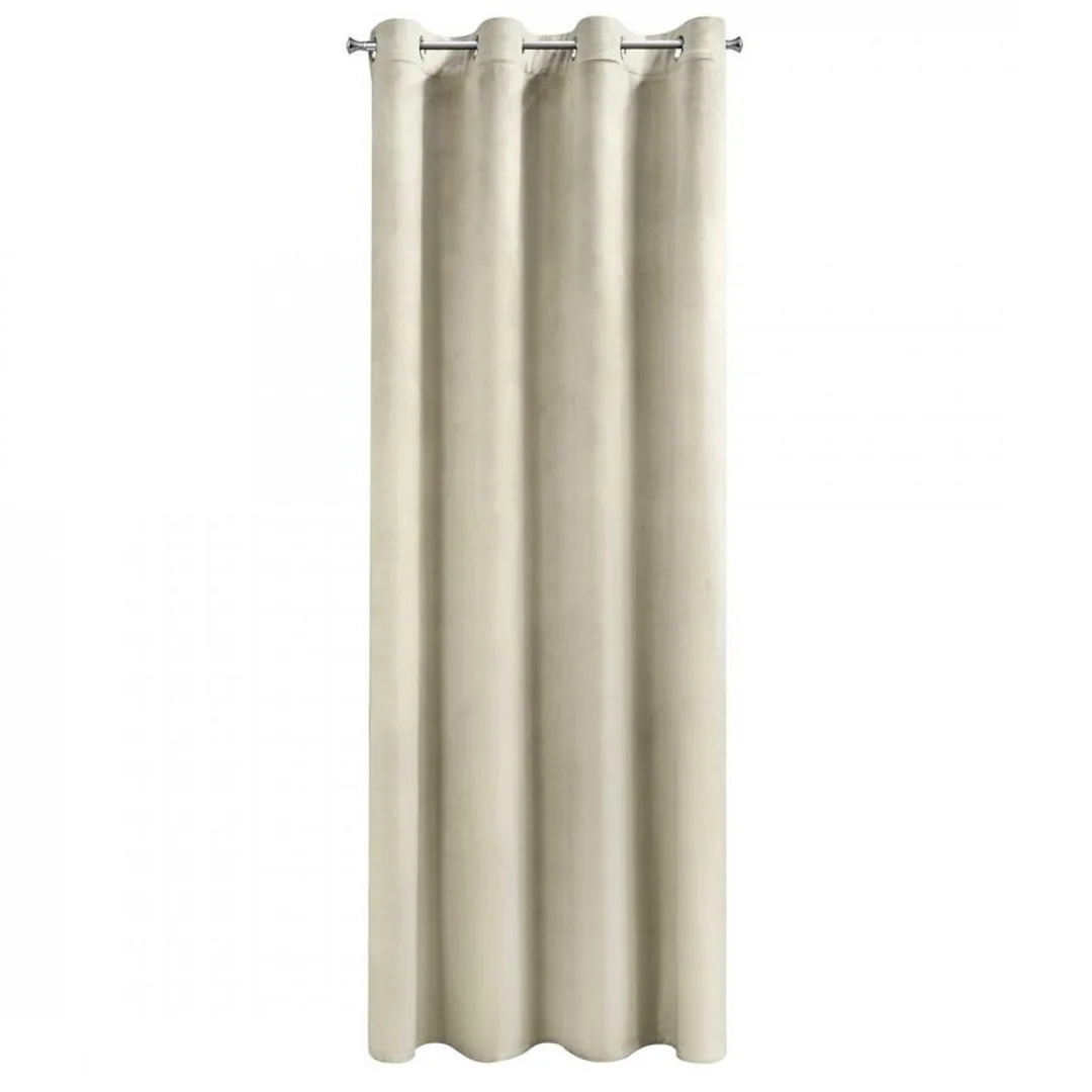 Zasłona 140x250 Rosa kremowa welurowa gotowa na przelotkach D91