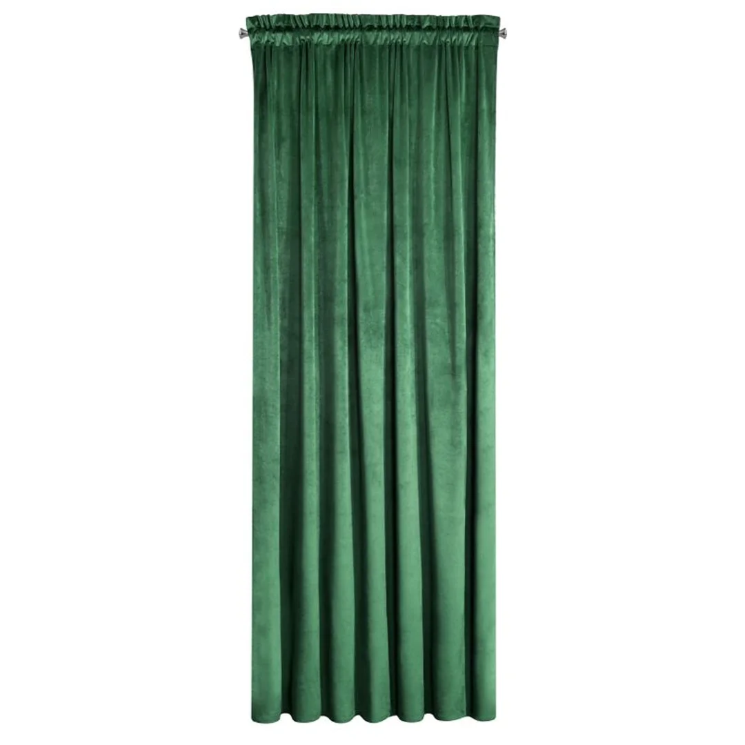 Zasłona 140x300 zielona ciemna welurowa gotowa na taśmie Pierre Cardin 1