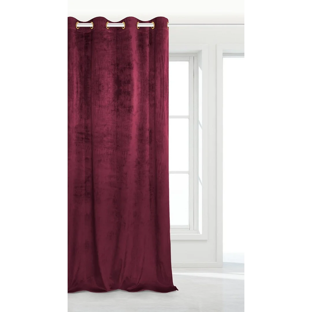 Zasłona gotowa 140x250 bordowa welurowa na przelotkach soft Velvet do salonu
