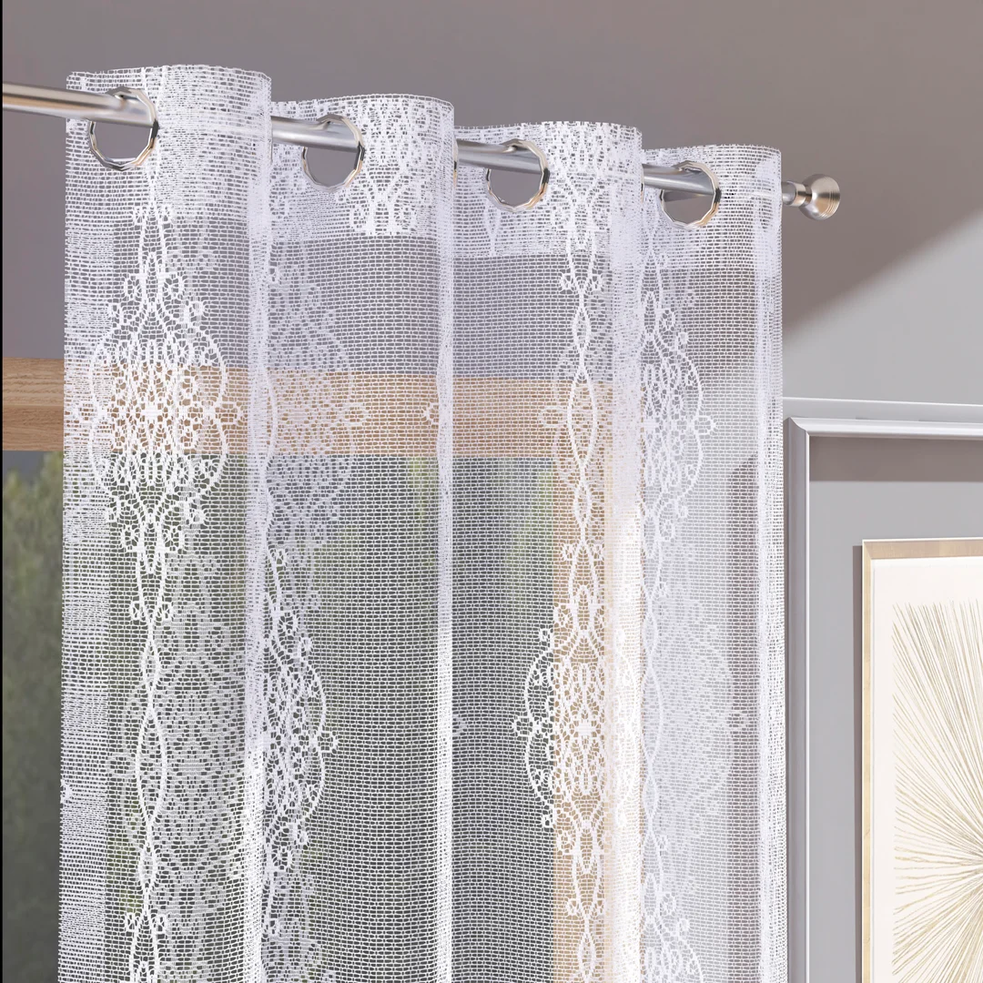 Firana gotowa na przelotkach 140x250 001 biały Ember — zdjęcie 2