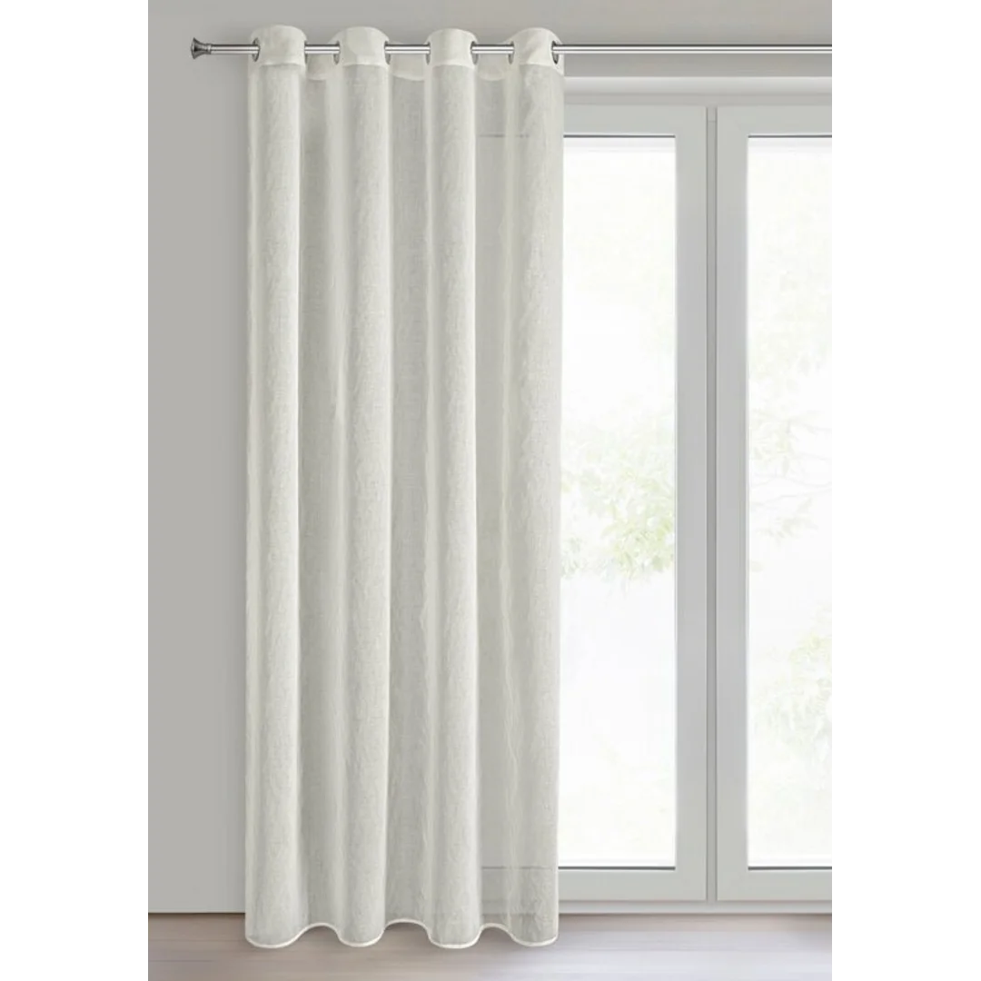 Firana 140x250 Aurea naturalna w stylu eko z domieszką lnu gotowa na przelotkach Eurofirany — zdjęcie 3
