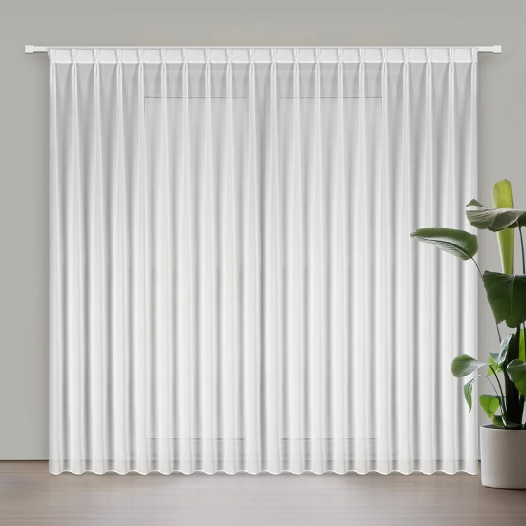Firana 230x270 Ruby biała szyfonowa gotowa na taśmie flex Eurofirany — zdjęcie 2