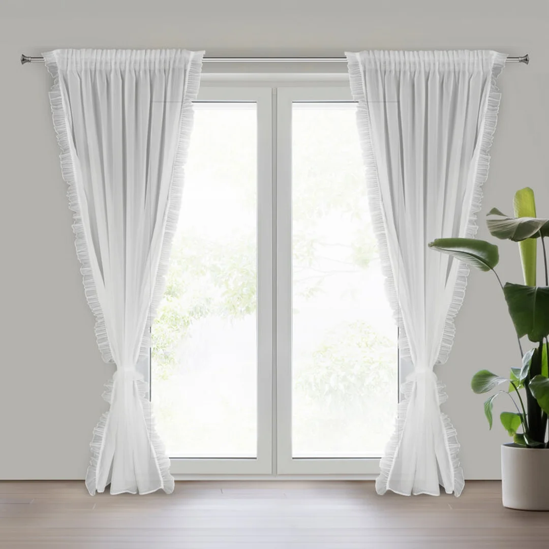 Firana gotowa 140x270 Karen na taśmie biała Eurofirany — zdjęcie 2