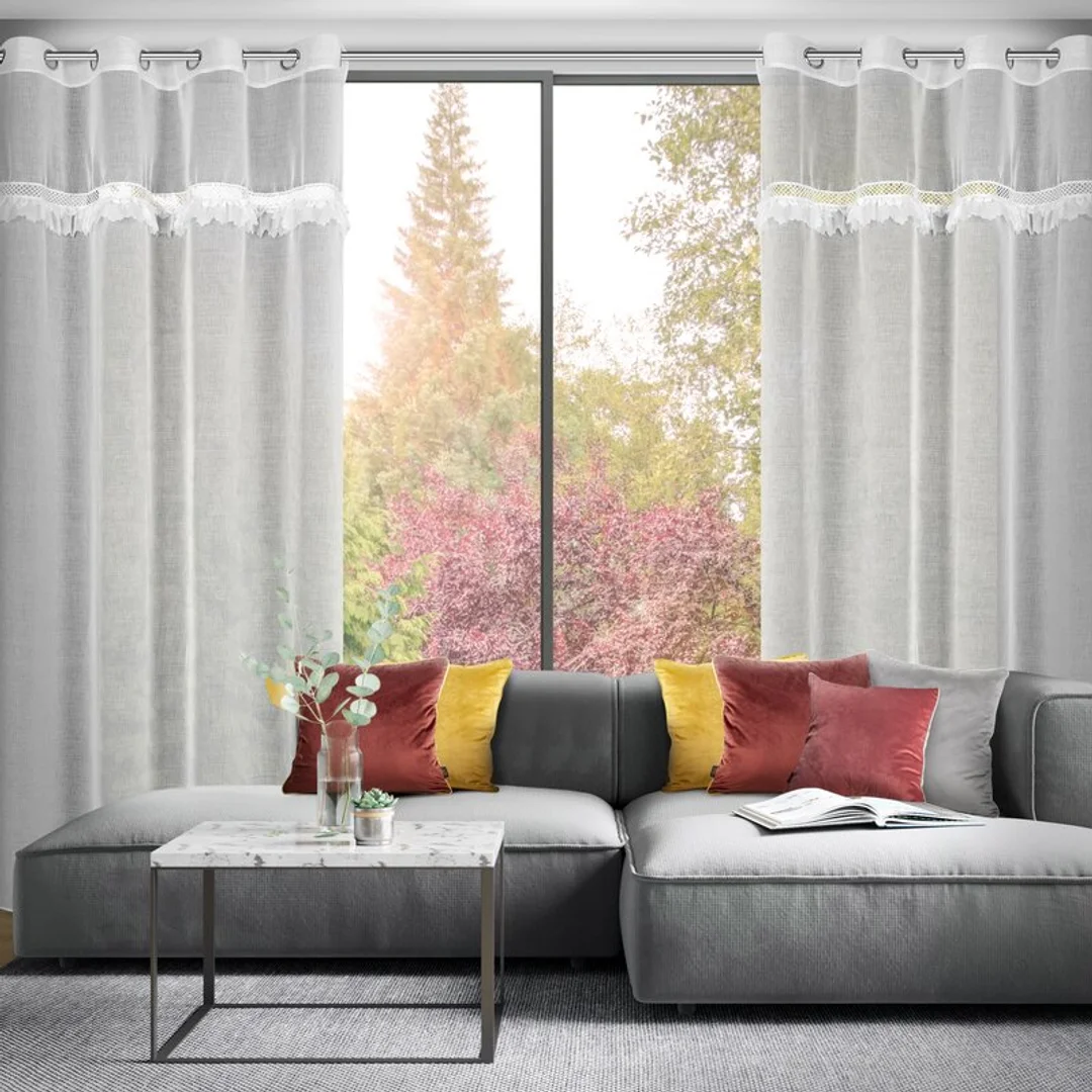 Firana gotowa Kiara 140x250 biała na przelotkach Eurofirany — zdjęcie 8