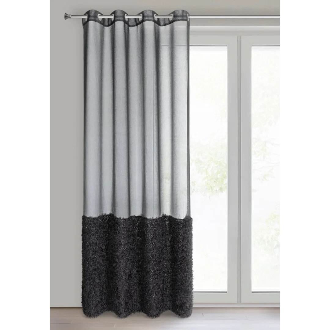 Firana gotowa Marion 140x250 czarna na przelotkach Eurofirany — zdjęcie 8