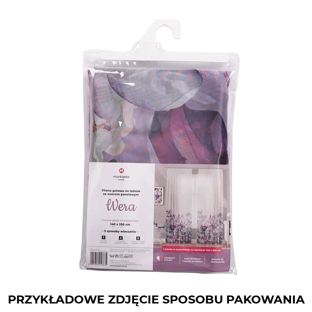 Firana gotowa na przelotkach 140x260 001 biała Jolanda — zdjęcie 6