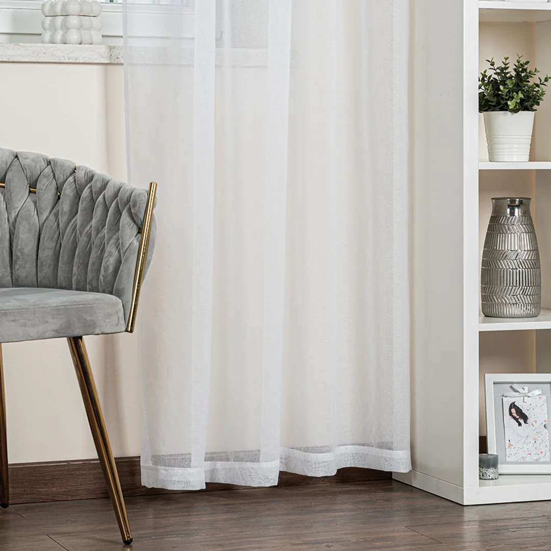 Firana gotowa na taśmie 140x250 001 biała Etamina — zdjęcie 2