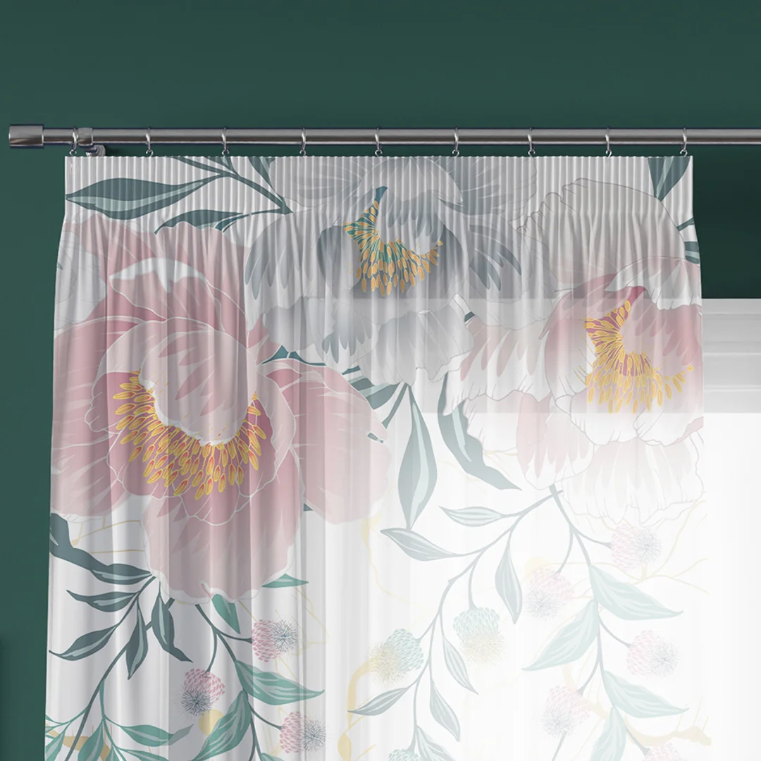 Firana gotowa na taśmie 140x250 001 biała Flaura — zdjęcie 5