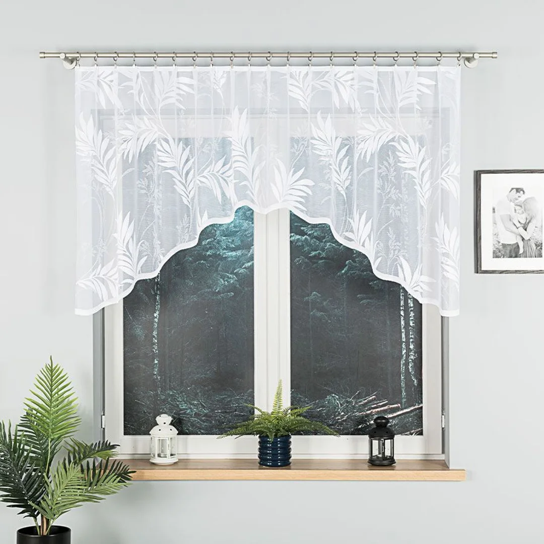 Firana żakardowa gotowa 250x100 001 biała Kaja — zdjęcie 2