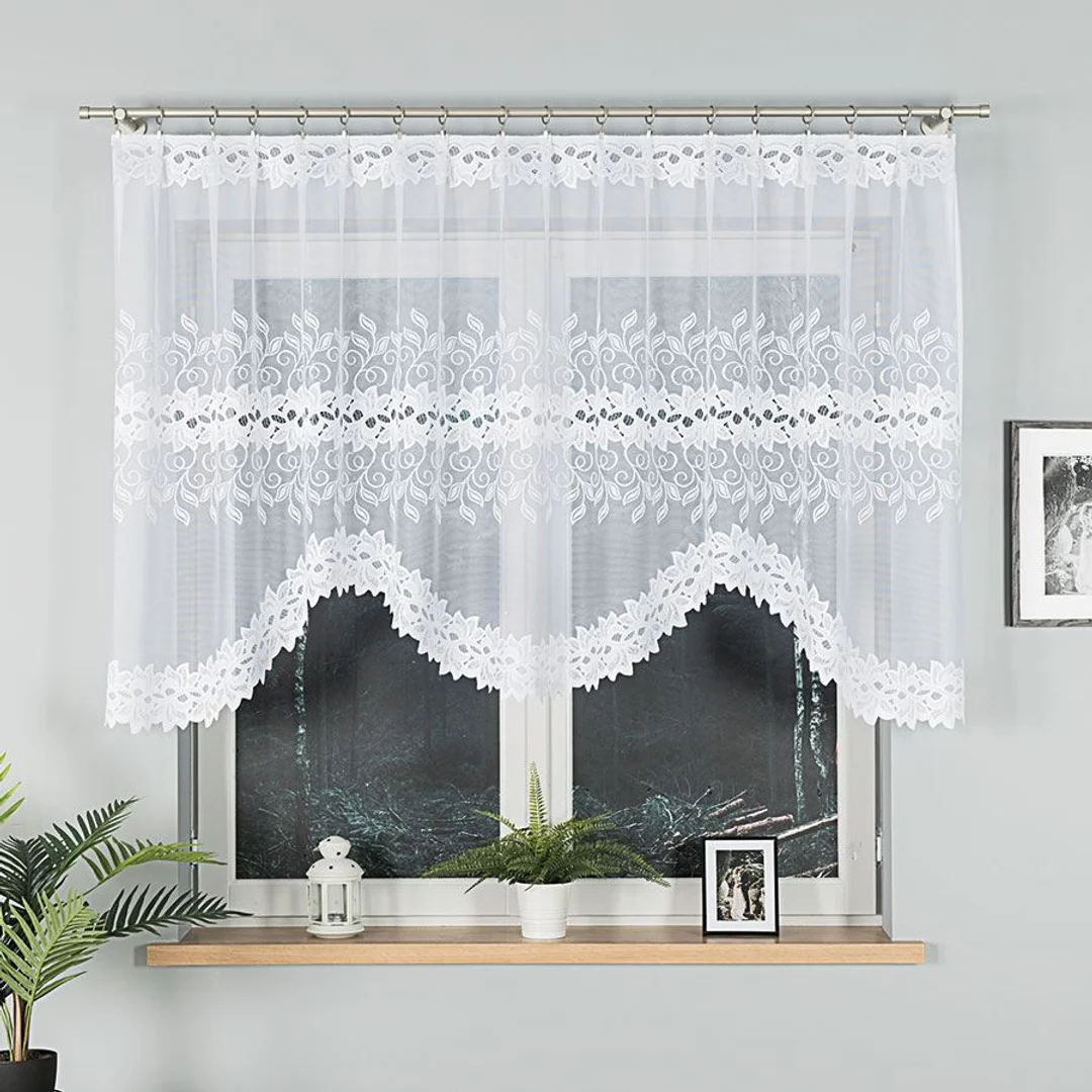 Firana żakardowa gotowa 250x120 001 biała Bastia — zdjęcie 2