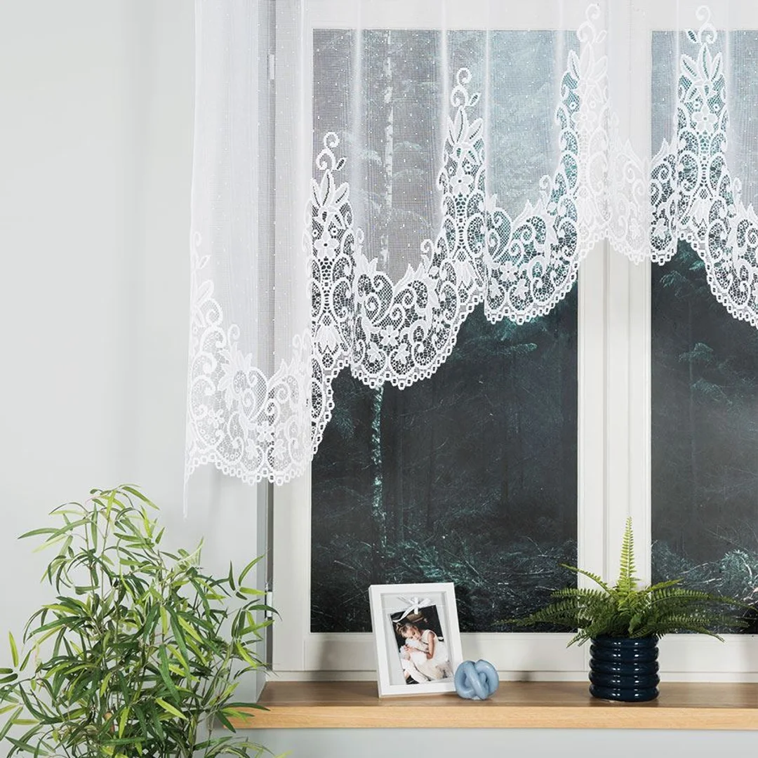 Firana żakardowa gotowa 250x120 001 biała Berenika — zdjęcie 2