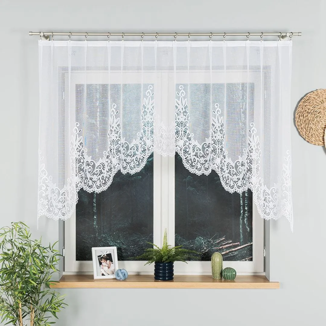 Firana żakardowa gotowa 250x120 001 biała Berenika — zdjęcie 3