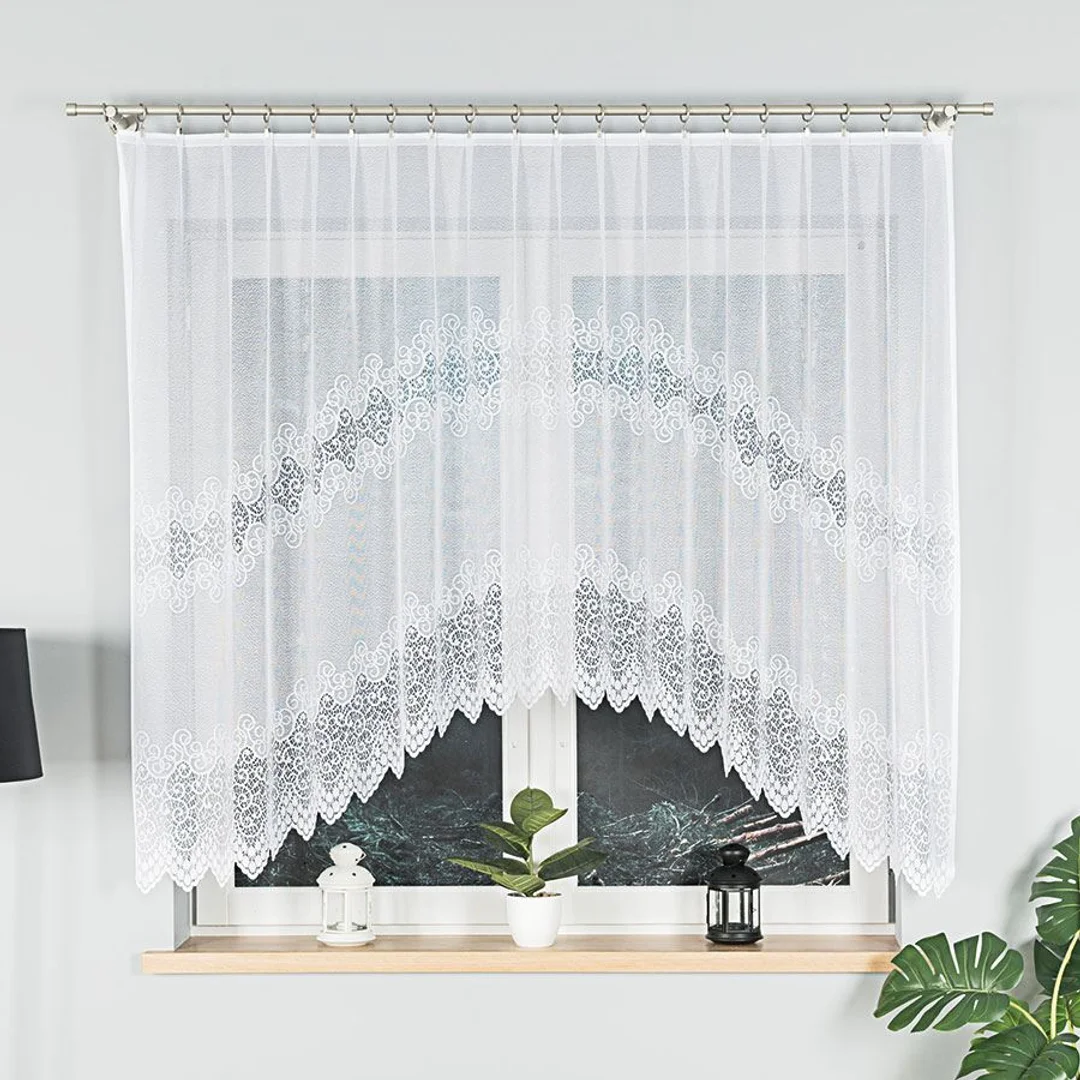 Firana żakardowa gotowa 250x150 001 biała Violetta — zdjęcie 2