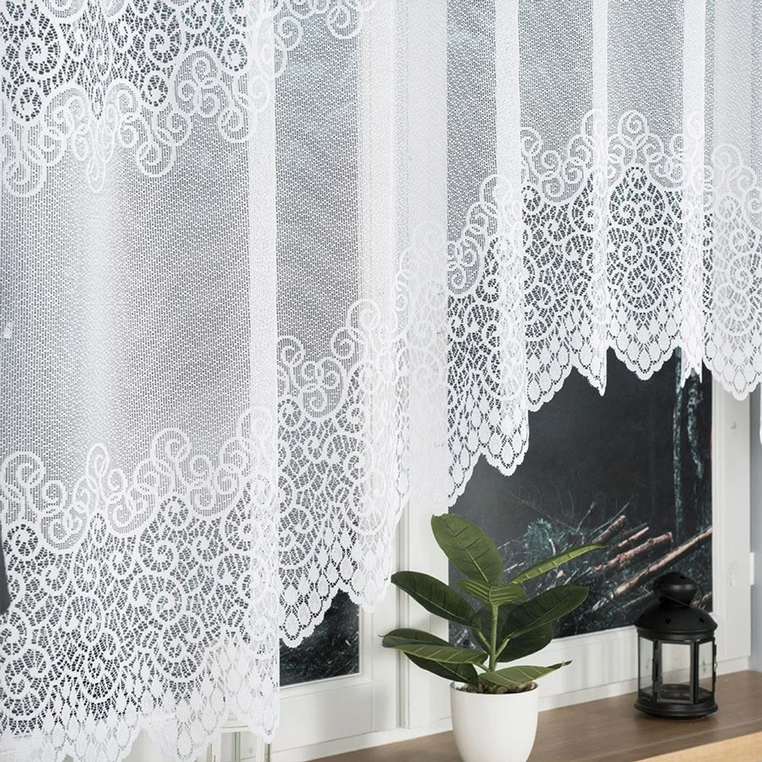 Firana żakardowa gotowa 250x150 001 biała Violetta — zdjęcie 4