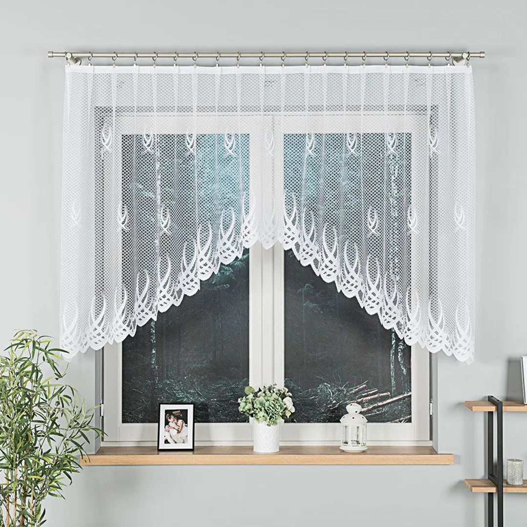 Firana żakardowa gotowa 300x120 001 biała Gosia — zdjęcie 2