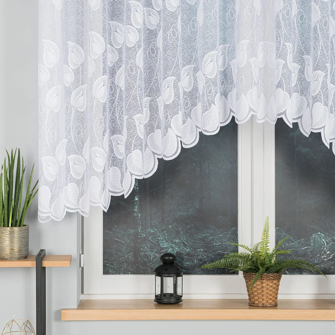 Firana żakardowa gotowa 300x130 001 biała Nora — zdjęcie 2