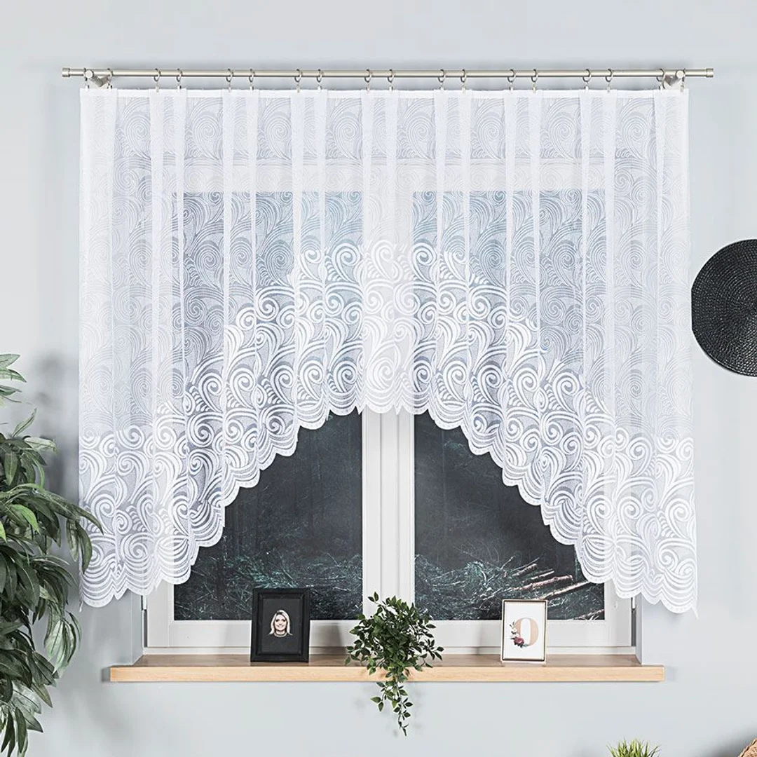 Firana żakardowa gotowa 300x140 001 biała Kinga — zdjęcie 2