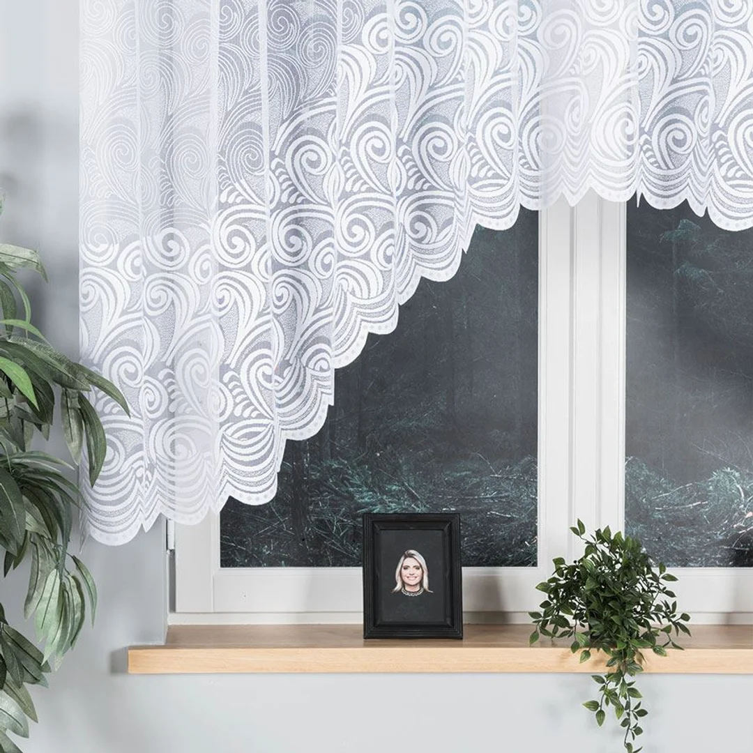 Firana żakardowa gotowa 300x140 001 biała Kinga — zdjęcie 3