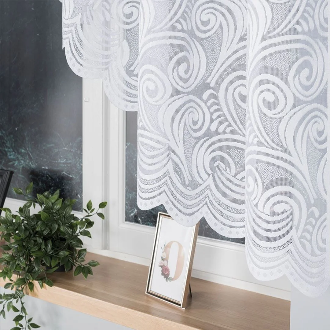 Firana żakardowa gotowa 300x140 001 biała Kinga — zdjęcie 4