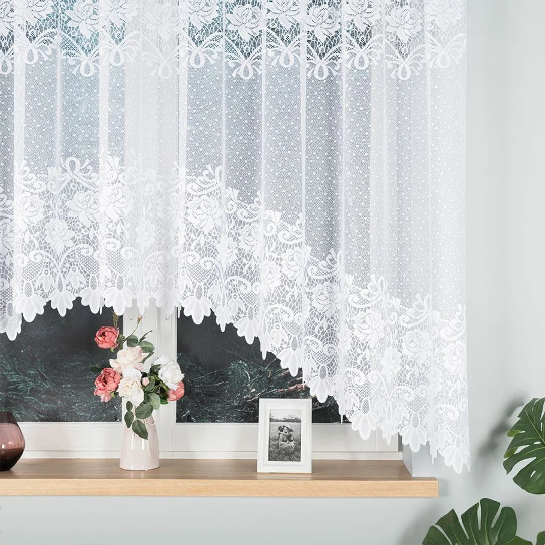 Firana żakardowa gotowa 300x160 001 biała Demetria — zdjęcie 3