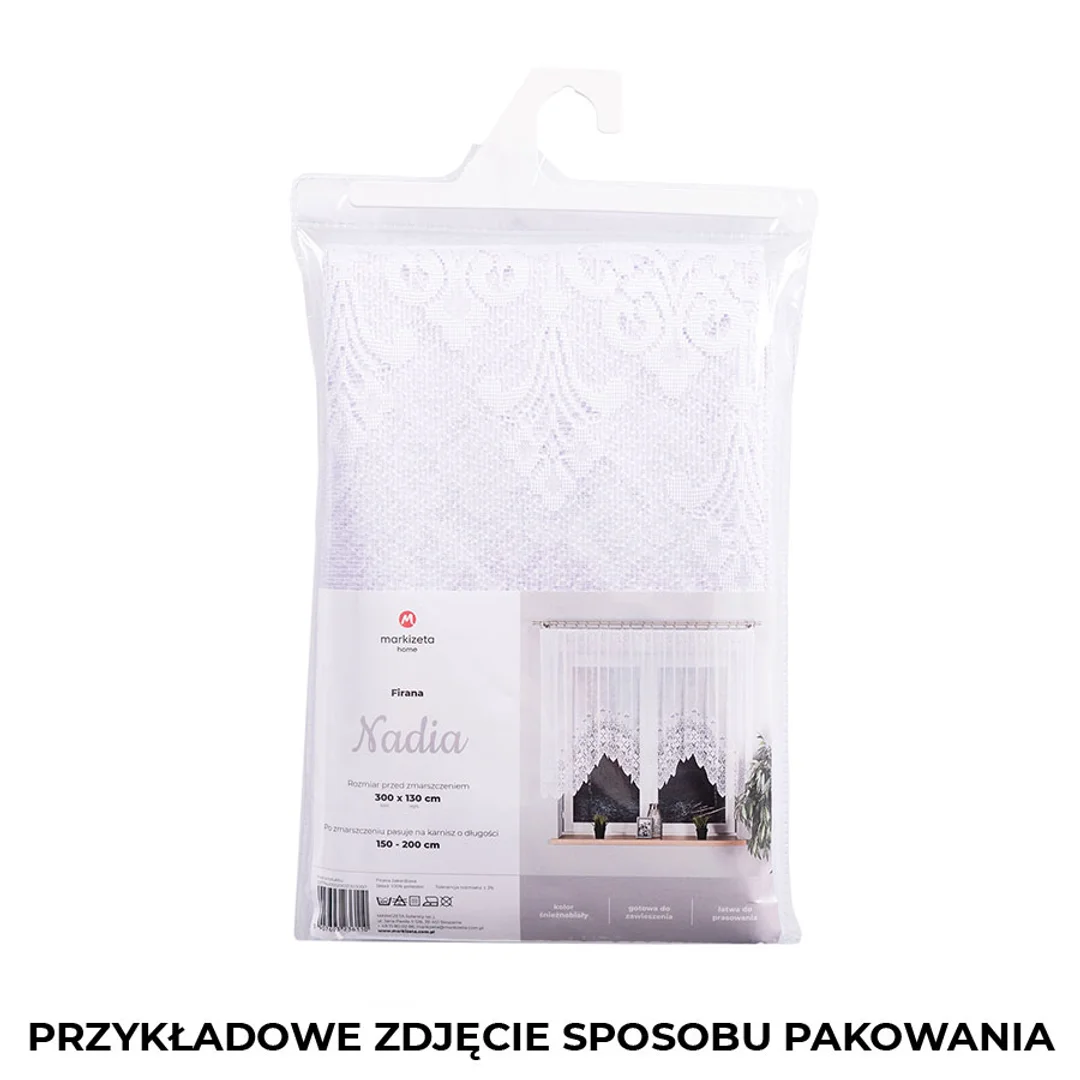 Firana żakardowa gotowa 300x160 biała Nadia — zdjęcie 7