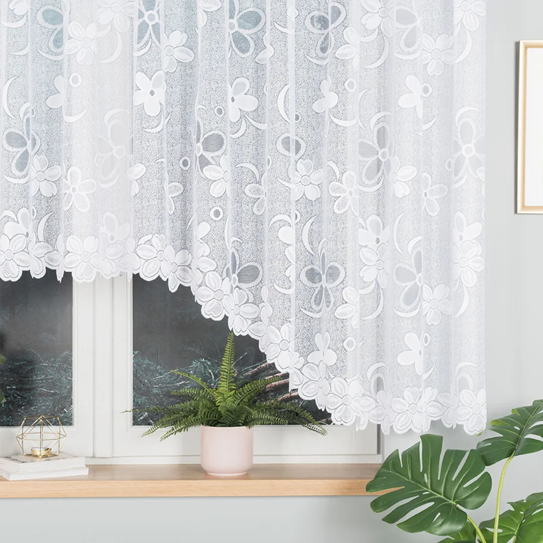 Firana żakardowa gotowa 400x150 001 biała Renata — zdjęcie 2