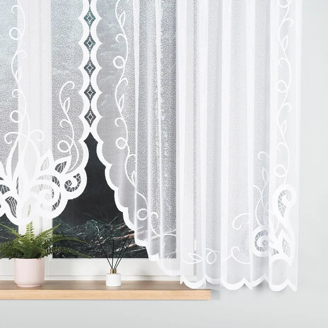 Firana żakardowa gotowa 400x160 biała Ewelina — zdjęcie 4