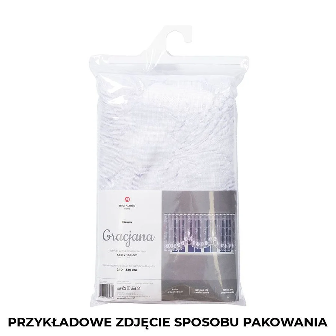 Firana żakardowa gotowa 400x160 biała Gracjana — zdjęcie 7