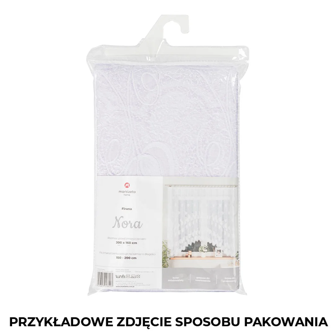 Firana żakardowa gotowa 400x90 biała Nora — zdjęcie 5